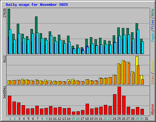 Daily usage for November 2025
