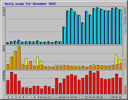 Daily usage for December 2025