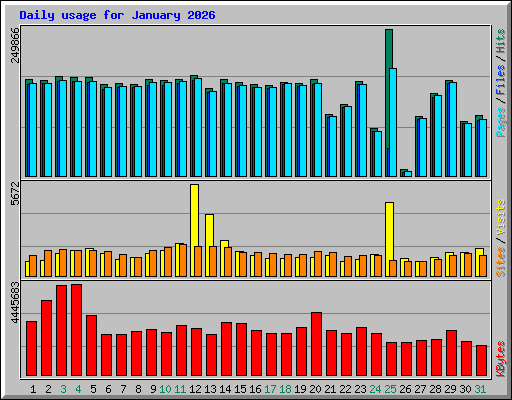 Daily usage for January 2026