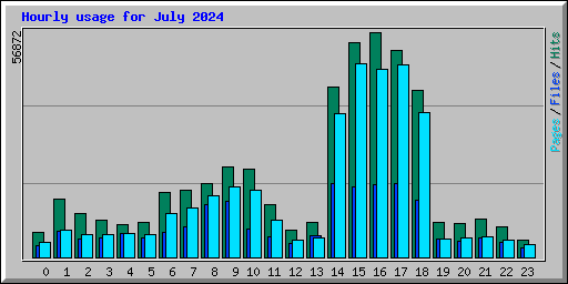 Hourly usage for July 2024